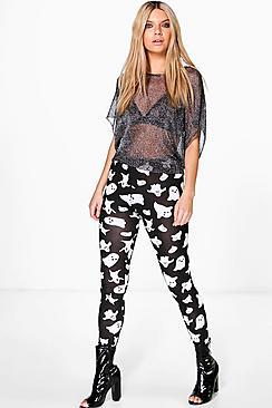 Boohoo Halloween Lianna Ghost Print Leggings