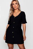 Boohoo Plus Kiki Frill Sleeve Horn Button Sundress