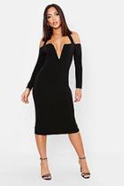 Boohoo Halterneck V Bar Midi Dress