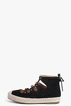 Boohoo Lexi Lace Up Boot Espadrille