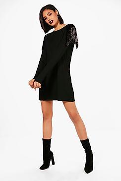 Boohoo Paige Tassel Trim T-shirt Dress