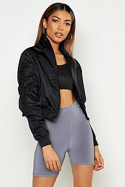 Boohoo Buckle Detail Funnel Neck Windbreaker