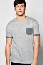 Boohoo Geo Print Pocket T Shirt Grey
