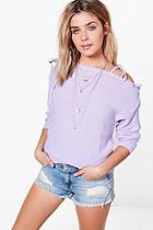 Boohoo Hannah Lace Up Shoulder Jumper