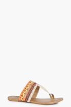 Boohoo Alice Mixed Print Toe Part Sandal Beige