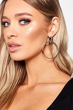 Boohoo Chunky Double Hoop Earrings