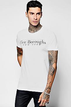 Boohoo Bronx Ny Print T-shirt