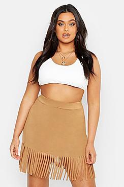 Boohoo Plus Tassel Beach Skirt