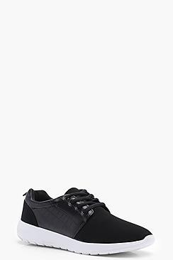 Boohoo Jennifer Snake Panel Sports Trainer