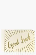Boohoo Foiled Metallic Good Luck Card Cream