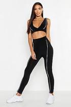 Boohoo Fit Contrast Piping Gym Legging