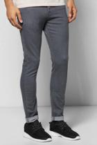 Boohoo Slim Fit Grey Jeans With Zip Pocket Detail Grey