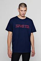 Boohoo Oversized Slogan Over And Out T-shirt