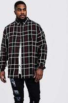 Boohoo Big And Tall Longline Check Shirt