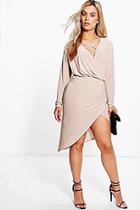 Boohoo Plus Theresa Strappy Wrap Front Dress