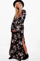 Boohoo Nia Woven Wide Sleeve Top & Maxi Skirt Co-ord Multi