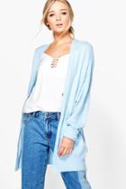 Boohoo Abi Boyfriend Cardigan Blue