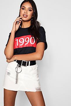 Boohoo Emily 1990 Slogan Tee