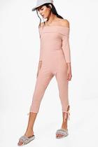 Boohoo Tilly Bardot 3/4 Jumpsuit