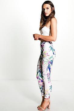 Boohoo Skye Floral Skinny Trousers