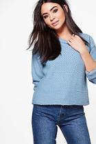 Boohoo Amber Triangle Stitch Cropped Jumper