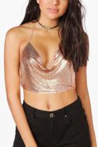Boohoo Alyssa Boutique Chainmail Crop Body Chain Rose
