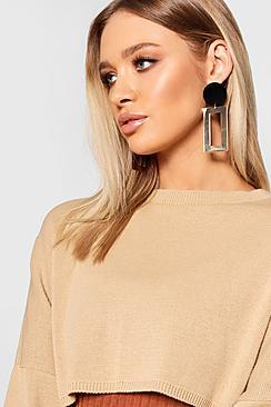 Boohoo Velvet & Gold Contrast Statement Earrings