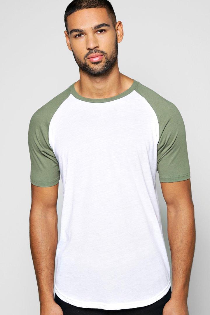Boohoo Short Sleeve Raglan T Shirt Green