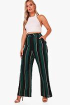Boohoo Plus Tamsin Woven Stripe Wide Leg Trouser