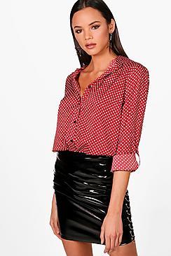 Boohoo Willow Spot Woven Shirt
