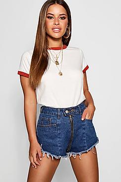 Boohoo Petite Jersey Contrast Ringer T-shirt