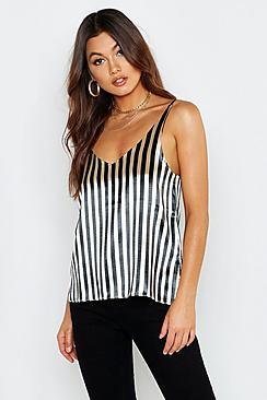Boohoo Stripe Metallic Cami