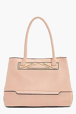 Boohoo Charlotte Metal Detail Tote Bag