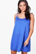 Boohoo Plus Becca Basic Swing Cami Dress Cobalt