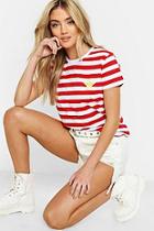 Boohoo Star Badge Stripe Ringer T-shirt