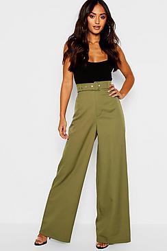 Boohoo Petite Self Belt Utility Pants