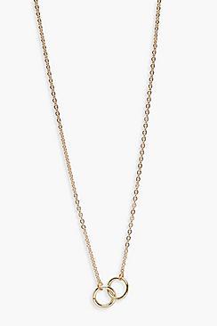 Boohoo Delicate Double Circle Linked Necklace