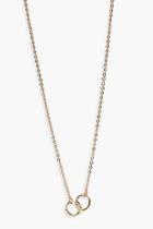 Boohoo Delicate Double Circle Linked Necklace