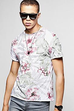 Boohoo Short Sleeve Floral Print T-shirt