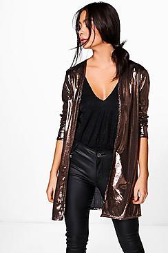 Boohoo Sophie Metallic Duster