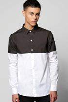 Boohoo Long Sleeve Colour Block Shirt Black