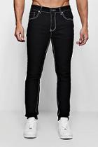Boohoo Skinny Fit Jeans With Contrast Stitch