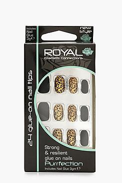 Boohoo 24 Animal Print False Nails With Glue