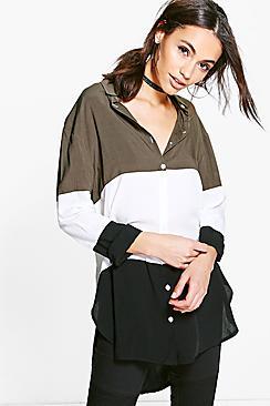 Boohoo Ava Colour Block Shirt