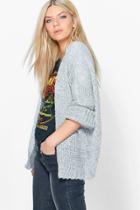 Boohoo Alisha Premium Oversized Slouchy Soft Knit Cardigan Grey