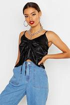 Boohoo Satin Ruched Front Cami