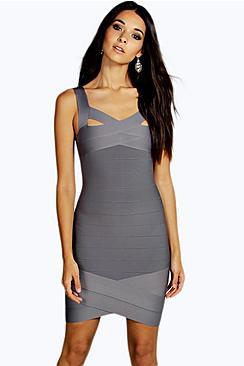 Boohoo Premium Boutique Arianna Asymmetric Bandage Dress