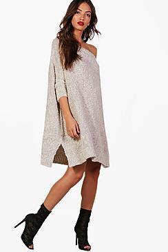 Boohoo Grace Oversized Boucle Jumper Dress