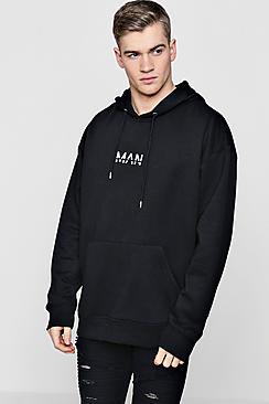 Boohoo Oversized Man Embroidered Fleece Hoodie