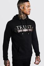 Boohoo Trust Foil Print Over The Head Regular Hoodie